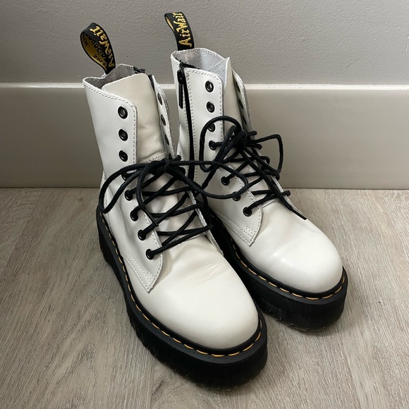 Dr. Martens Shoes - White Doc Martens Platform Jadon Boots